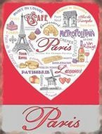 Metalowy plakat reklamowy blacha tin sign 30x40 cm Atrakcje Paryża