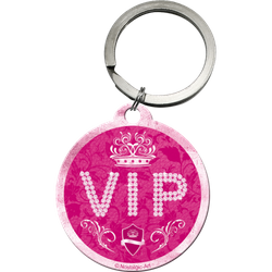 Metalowy okrągły brelok na klucze VIP Pink