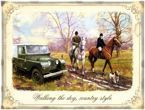 Metalowy plakat reklamowy blacha tin sign Land Rover - spacery z psem Prezent