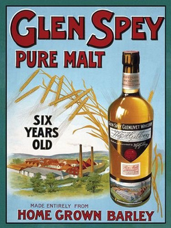 Metalowy plakat reklamowy blacha tin sign Whiskey Glen Spey .  Prezent