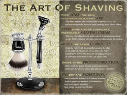 Metalowy plakat reklamowy blacha tin sign Sztuka porannego golenia Prezent