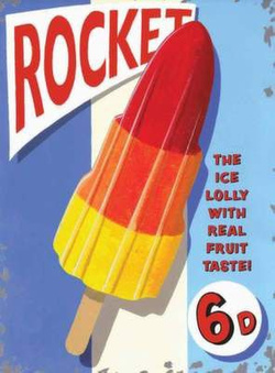 Lody Rocket Metalowy szyld tin sign 30x40 cm 