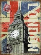 Metalowy plakat reklamowy blacha tin sign 30x40 cm Pozdrowienia z Londynu