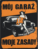 Metalowy  mini szyld 15x10 Nie pluć na podłogę