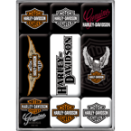 Zestaw 9 metalowych magnesów na lodówkę Harley Davidson