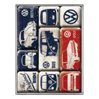 Zestaw 9 metalowych magnesów na lodówkę Volkswagen Stylowa Jazda