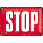STOP Metalowy plakat reklamowy 20x30 cm