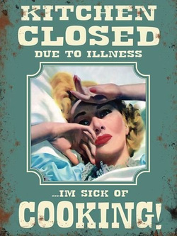 Kuchnia zamknięta z powodu choroby Metalowy szyld tin sign 30x40 cm 