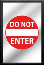 Plakat na lustrze 20x30 cm Nie wchodzić