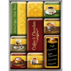 Zestaw 9 metalowych magnesów na lodówkę Kawa i czekolada