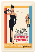 Metalowy szyld blacha tin signs reprodukcja plakatu z filmu Śniadanie u Tiffaniego Prezent