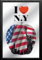 Plakat na lustrze 20x30 cm Kocham Nowy Jork