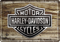 Metalow mini szyld Harley Davidson logo. Oryginalna kartka z życzeniami dla motocyklisty