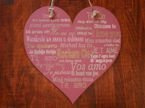 Drewniana zawieszka serce  23X23 cm Kocham Cię