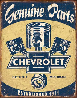 Metalowy plakat reklamowy blacha tin sign USA Oryginalne części Chevrolet Prezent #1722