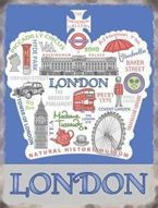 Metalowy plakat reklamowy blacha tin sign 30x40 cm Atrakcje Londynu