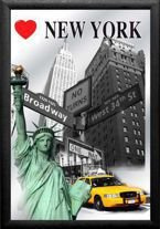 Plakat na lustrze 20x30 cm Symbole Nowego Jorku