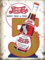 Pepsi. Największa wartość w mieście. Metalowy szyld reklama tin sign 30x40 cm