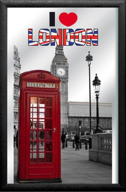  Plakat na lustrze 20x30 cm Londyńska budka telefoniczna