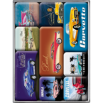 Zestaw 9 metalowych magnesów na lodówkę Amerykańskie krążowniki szos