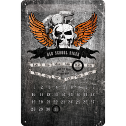 Metalowy wieczny kalendarz motocyklisty blacha tin signs Old School Biker
