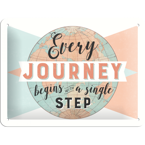 Metalowy plakat mały szyld tin sign Każda podróż rozpoczyna się od pojedynczego kroku
