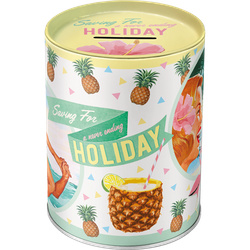 Metalowa skarbonka 10x13 cm Zbieram na wakacje