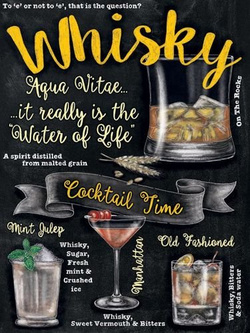 Drinki z whisky Metalowy plakat blacha tin sign 40x30 cm 