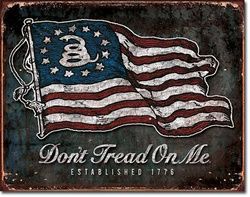 Metalowy szyld plakat reklamowy blacha tin sign USA Don't Tread on Me
