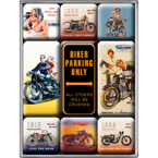 Zestaw 9 metalowych magnesów na lodówkę Tylko dla motocyklisty