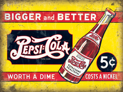 Więcej i lepiej Pepsi -Cola Metalowy plakat jumbo 70x50 cm blacha tin sign