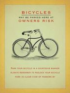 Metalowy retro plakat blacha tin sign Parkowanie rowerów tylko na własną odpowiedzialność