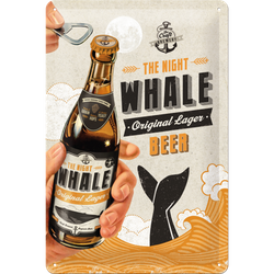 Metalowy plakat reklamowy 20x30 szyld blacha tin signs Piwo Night Whale Oryginal Lager