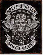 Metalowy szyld plakat reklamowy blacha tin sign USA Speed Junkies