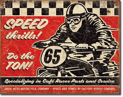 Metalowy szyld plakat reklamowy blacha tin sign USA Speed Thrills