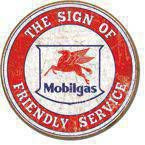 Metalowy szyld plakat reklamowy blacha tin sign USA Mobil - Friendly Service