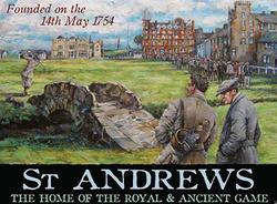 Metalowy plakat reklamowy blacha tin sign 40x30 cm Pole golfowe St Andrews Prezent