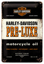 Metalowy szyld blacha tin signs reklama Harley Davidson Olej Pre-Luxe Prezent