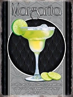 Metalowy plakat reklamowy blacha tin sign 30x40 cm Przepis na koktail Margarita