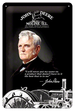 Metalowy szyld blacha tin signs John Deere Nigdy nie podpiszę się pod kiepskim produktem Prezent