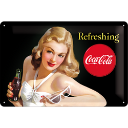 Metalowy plakat szyld pin up 30x20 cm Coca-Cola Orzeźwia . Prezent
