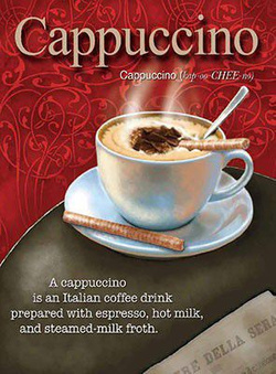 Metalowy plakat reklamowy blacha tin sign Cappuccino. Prezent