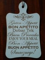 Drewniana zawieszka 30x18 cm Smacznego