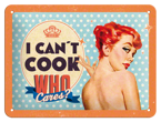 Metalowy mały szyld blacha tin signs Nie umiem gotować i kogo to obchodzi? Prezent