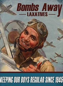 Metalowy plakat reklamowy blacha tin sign Ten srodek przeczyszczajacy trzyma naszych chłopców z dala od bomb .  Prezent