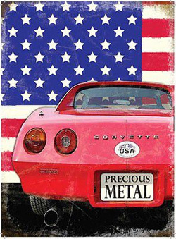 Metalowy plakat reklamowy blacha tin sign Chevrolet Corvette Precoius Metal Prezent