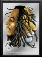 Plakat na lustrze 20x30 cm Bob Marley