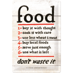 Jedzenie. Nie marnuj go. Metalowy plakat reklamowy 20x30 cm