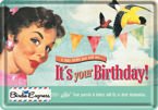 Metalowy mini szyld kartka z życzeniami Małe ptaszki powiedziały mi, że dziś są Twoje urodziny