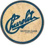 Metalowy okrągły szyld plakat reklamowy blacha tin sign USA  Samochody Chevrolet z Detroit